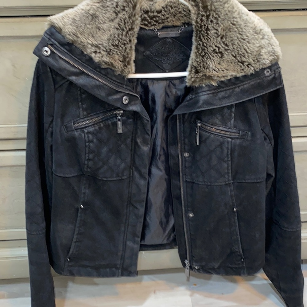 Joy joy faux fur jacket coat